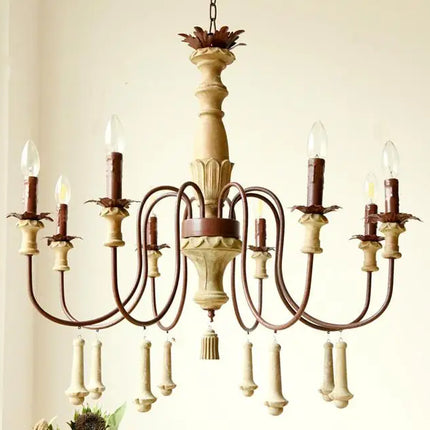 Lustre industriel en résine antique avec bougeoirs LED intégrés — LZ4X9P2Q