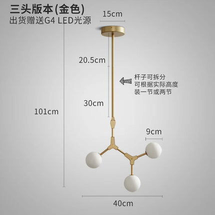 Lustre décoratif suspendu au style nordique élégant — LZ4X9M