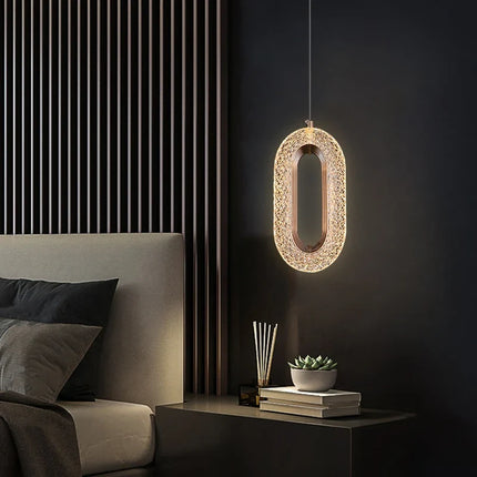 Lustre ovale en cristal avec éclairage LED nordique — LZ4P9X