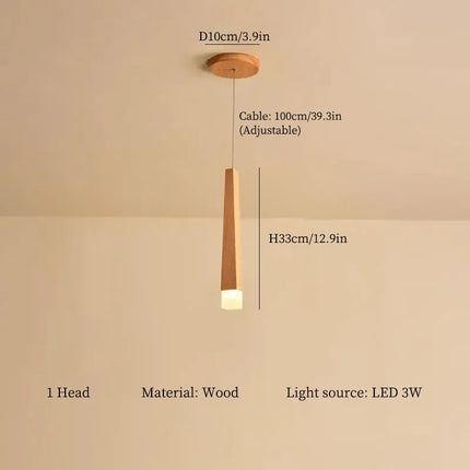 Lustre LED en bois style nordique pour décoration intérieure — LZ4X9T