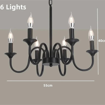 lustre rustique classique en fer pour décoration intérieure