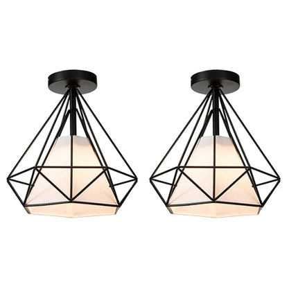 Plafonnier LED style industriel avec cage en métal vintage — LZ4T9Q2N