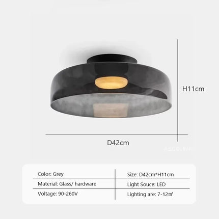 Plafonnier LED design nordique en verre bol simple — LZ4X9J2