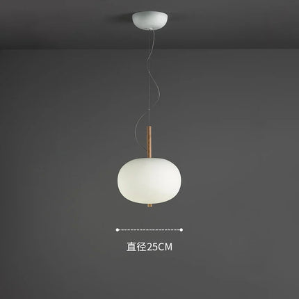 Suspension salon design nordique avec grande boule en verre et bois — LZ4X9T2
