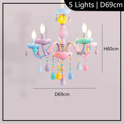 lustre arc-en-ciel pour enfants style macarone kawaii led