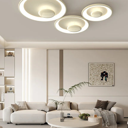 plafonnier led rond style crème variable avec télécommande