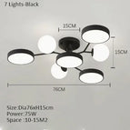 7 Lumières Noir / 3 couleurs modifiables