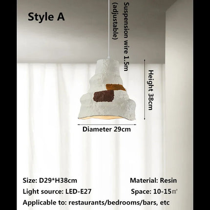 Lustre suspension nordique design wabi sabi pour éclairage décoratif café — LZ4G7X