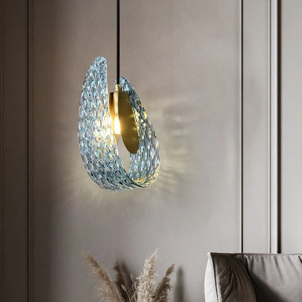 Suspension en verre décor floral moderne — LZ4X9P2