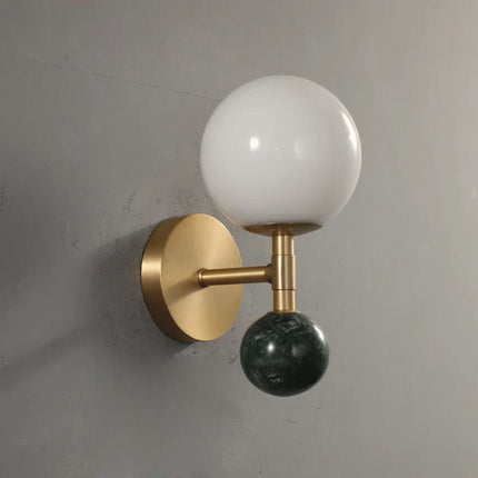 Applique murale nordique en cuivre et marbre avec éclairage LED — LZ4G7T9