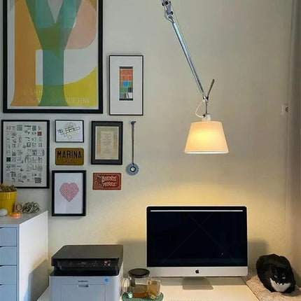 Lustre avec abat-jour en tissu pour espaces professionnels — LZ4X9T