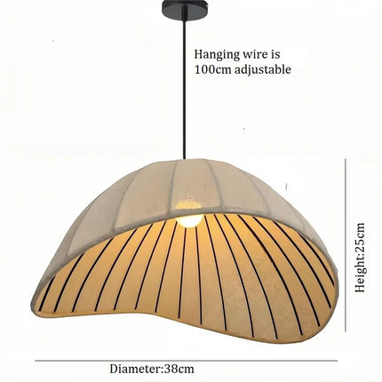 Plafonnier nordique en lin avec abat-jour en tissu et finition cuivre — LZ4X9P