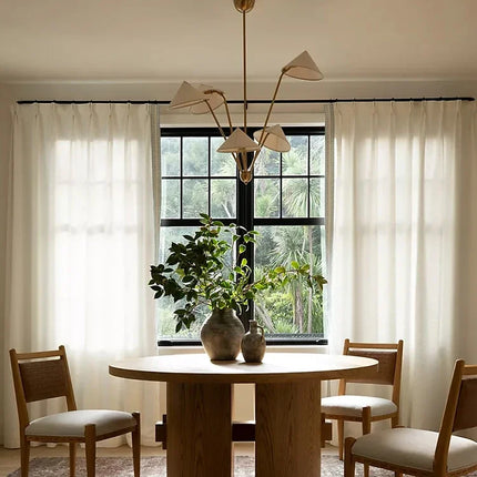Suspension Wabi-sabi en tissu style japonais pour salon et cuisine LED — LZ4X9P2
