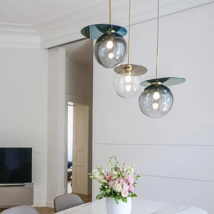 Lustre suspension nordique en verre à bulles design original pour bars — LZ4X9T2