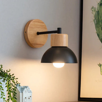 Applique murale moderne en bois et fer pour intérieur — LZ4M9Q2F
