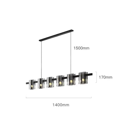 Lustre en verre fumé pour décoration élégante — LZ4X9T