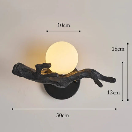 Applique murale LED vintage en résine forme branche d'arbre — LZ4X9P2