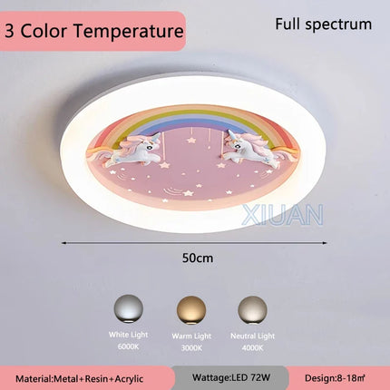 Lustre nuage avec arc-en-ciel et cheval pour chambre d’enfant — LZ4P9XQ