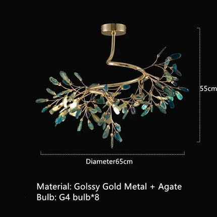 Lustre en agate naturelle avec éclairage LED coloré pour intérieur — LZ4X9P2