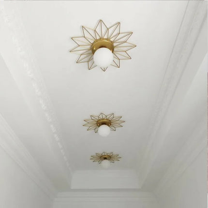 Plafonnier doré luxe style nordique feuille de lotus en montage surface — LZ4P9XQ