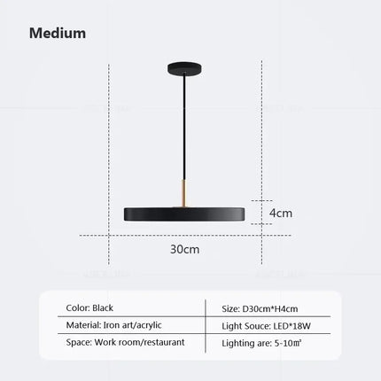suspension led moderne lumière disque suspendus décoration luminaire lustre
