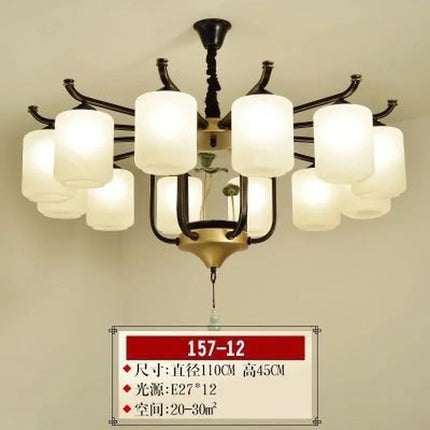 Lustre suspension rétro chinois pour éclairage chaleureux et élégant — LZ4P9X