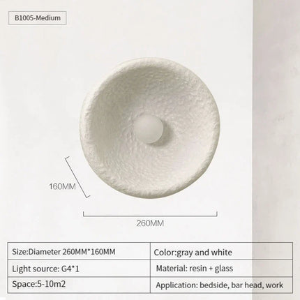 Applique murale LED vintage en résine et verre Wabi Sabi — LZ4X9T1
