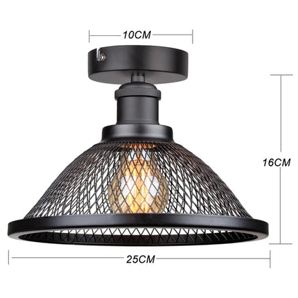 Suspension vintage en fer noir style cage pour LED E27 — LZ4P9XJ