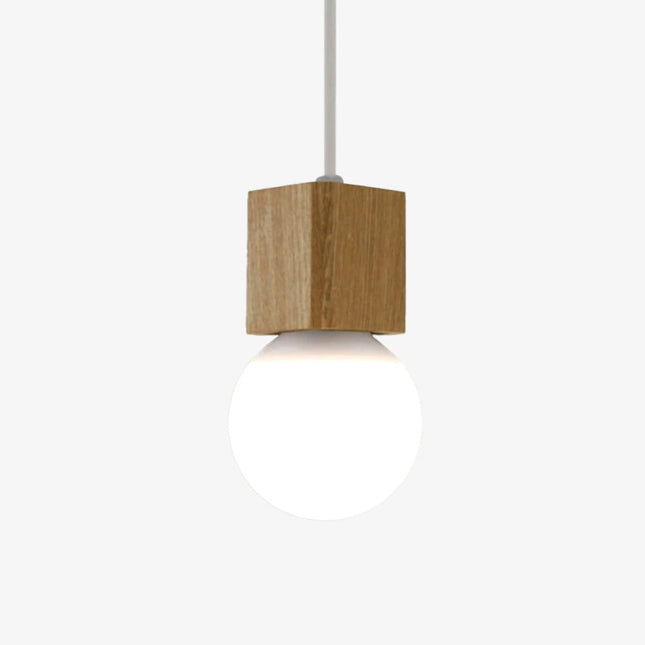 Suspension luminaire en bois cubique design — LZ4X9P2
