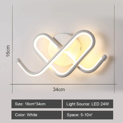 Applique murale LED intérieure en acrylique blanc chaud et froid — LZ4X9P2