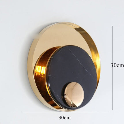 Applique murale LED en marbre et laiton doré design luxe — LZ4X9P2