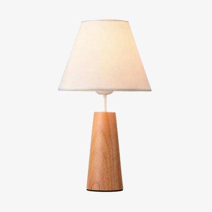 Lampe à poser LED en bois avec abat-jour blanc design moderne — LZ4P9XQ