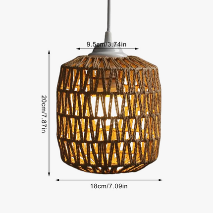 Suspension en abat-jour tissé en rotin naturel — LZ4X9P