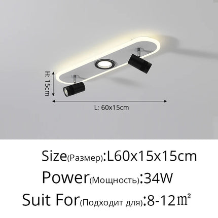 Plafonnier LED à spots en acrylique — LZ4X9P