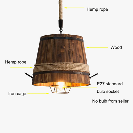 Suspension industrielle style loft baril réglable pour salle à manger — LZ4X9Q2
