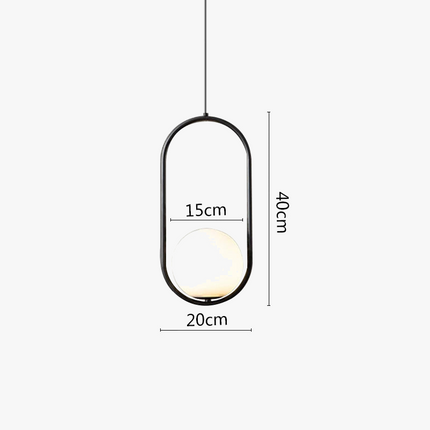Suspension LED anneau en métal noir design — LZ4X9P7