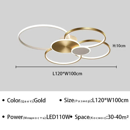plafonnier Anneau moderne LED Simple variateur intelligent pour chambre à manger salon Hall éclairage intérieur