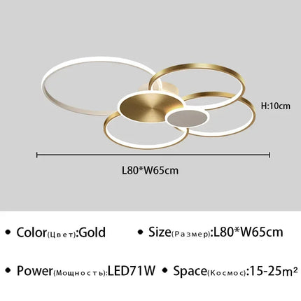 plafonnier Anneau moderne LED Simple variateur intelligent pour chambre à manger salon Hall éclairage intérieur