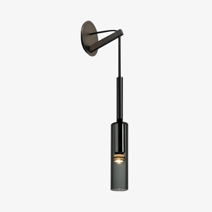 Applique murale avec lampe cylindrique en verre fumé style Loft — LZ4G7Q2