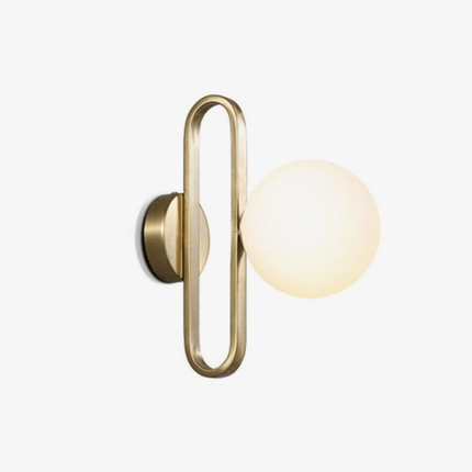 Applique murale rétro en métal doré avec boule en verre — LZ4X9T2