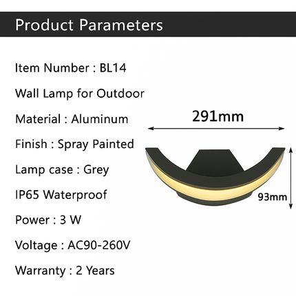 Applique murale extérieure LED arrondie pour jardin — LZ4X9T1