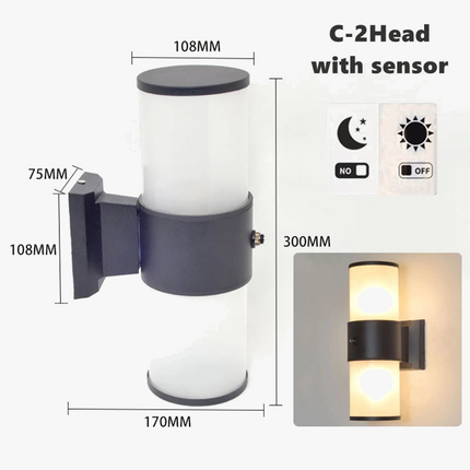 Applique murale extérieure étanche en verre avec capteur — LZ4G7XQ