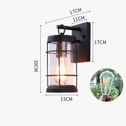 Applique murale extérieure étanche noire pour balcon et jardin E27 — LZ4X9T1