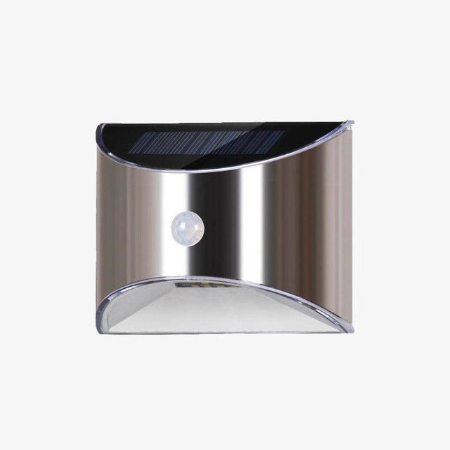 Applique extérieur solaire à LED chromée arrondie (lot de 2)