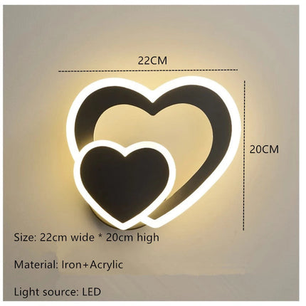 Applique LED en forme de coeur