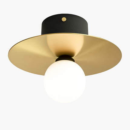 Applique LED rond dorée Art style