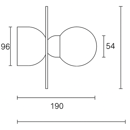 Applique LED rond dorée Art style