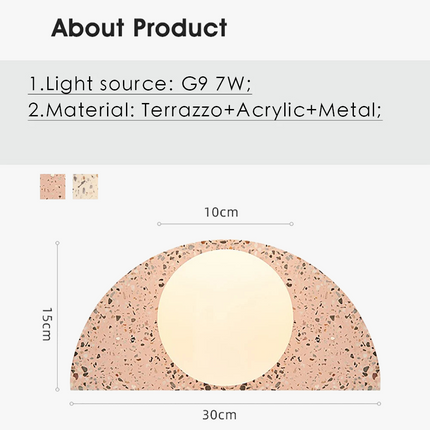 Applique murale LED style terrazzo japonais rétro nordique pour homestay — LZ4QJ7M