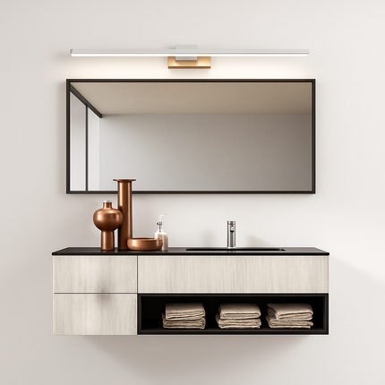Applique murale LED avec miroir rectangulaire pour salle de bain — LZ4D7Q9