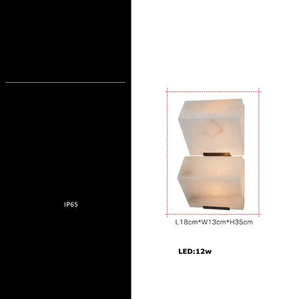 Applique murale étanche style art déco effet marbre pour intérieur et extérieur — LZ4D9X2
